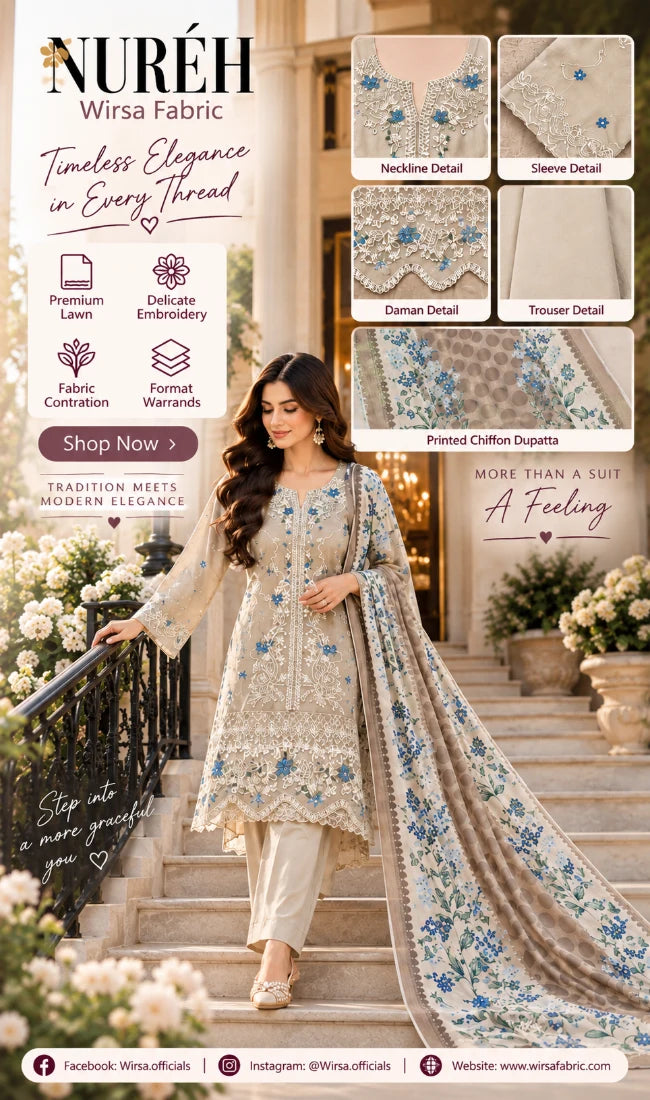 Nureh Karandi Embroidered Suite Design 5