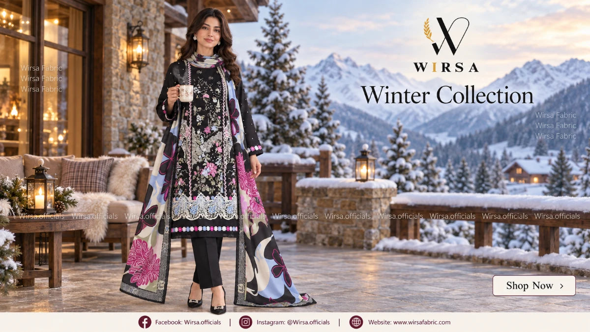 Wirsa Regular Karandi Collection with Chiffon Dupatta - Design 5