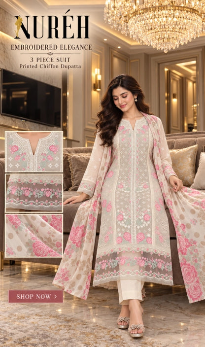 Nureh Karandi Embroidered Suite Design 12