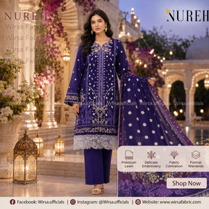 Nureh Riaz Arts Luxury Embroidered 3pc - Design 39