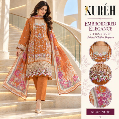 Nureh Karandi Embroidered Suite Design 10