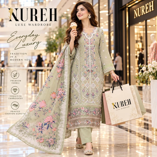 Nureh Karandi Embroidered Suite Design 15
