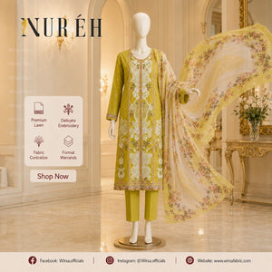 Nureh Riaz Arts Luxury Embroidered 3pc - Design 40