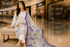 Nureh Riaz Arts Luxury Embroidered 3pc - Design 17