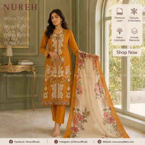 Nureh Riaz Arts Luxury Embroidered 3pc - Design 36